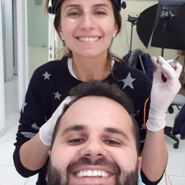 image man and doctor discusssing about the hair treatment